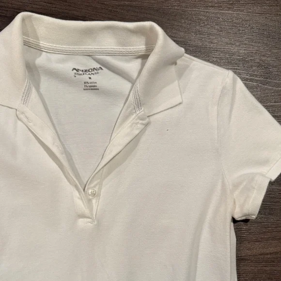 White Juniors Polo Shirt for Women - Picture 3 of 4